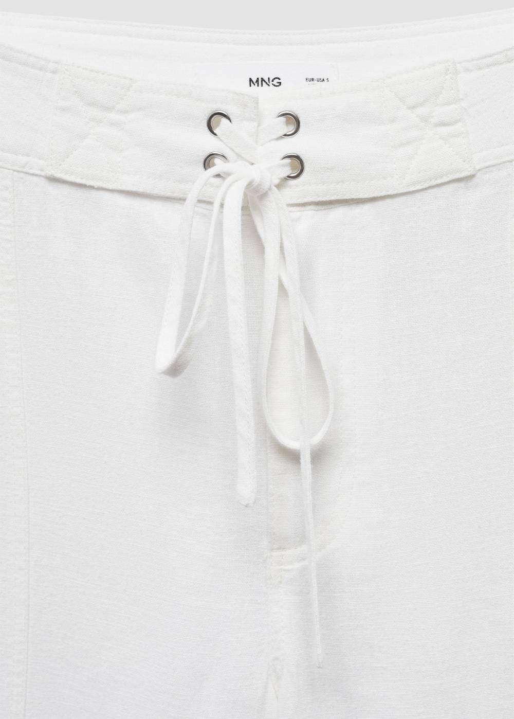 Mango Leinenhose mit Schleifendetail Jubiläumsangebot