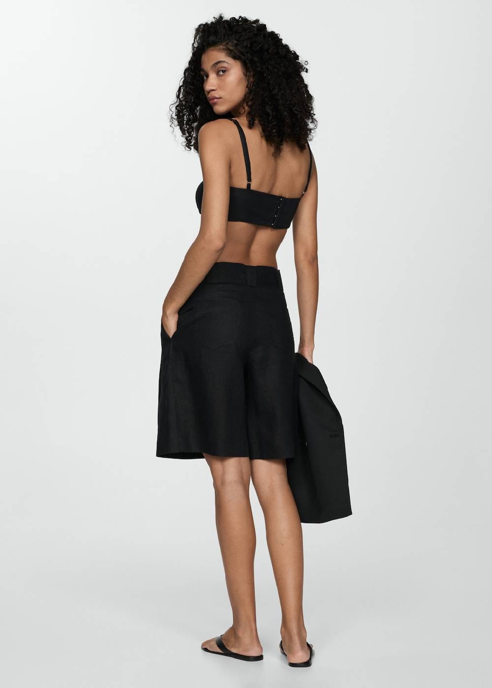 Mango Bermudashorts aus 100 % Leinen mit Gürtel Top Angebot
