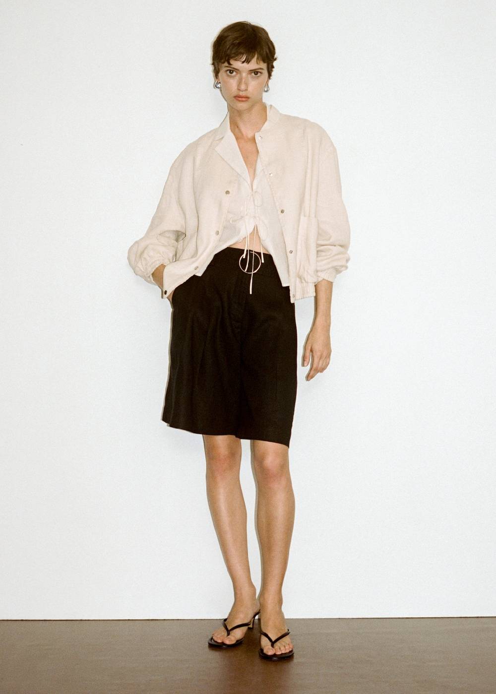 Mango Bermudashorts aus 100 % Leinen mit Gürtel Top Angebot