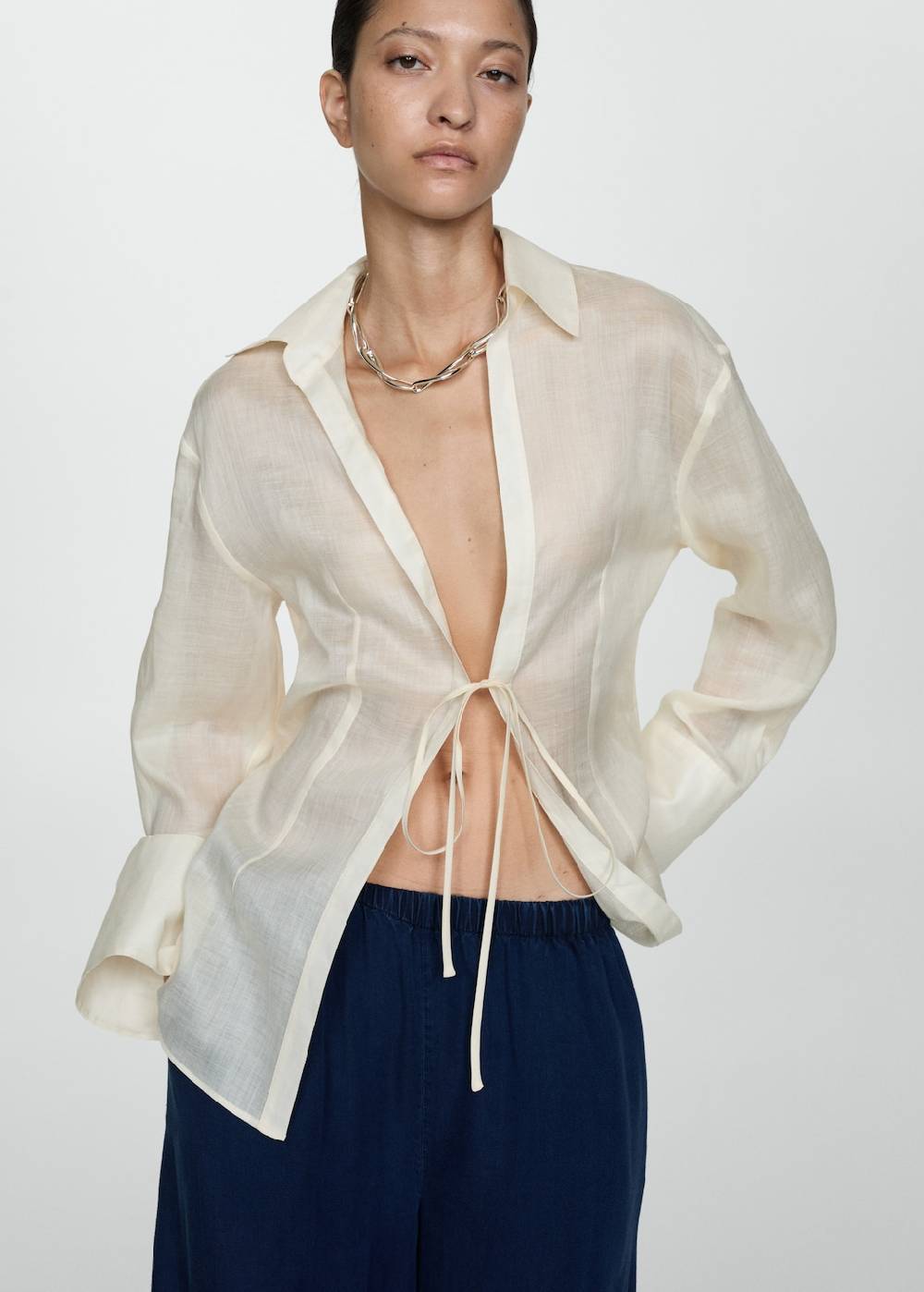 Mango Lyocell-Hose mit Stretchbund Online Outlet