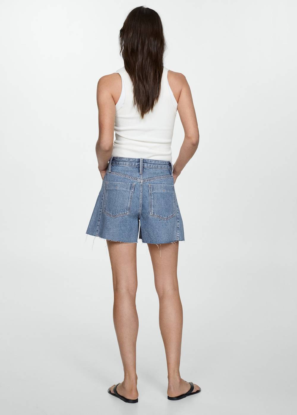 Mango Jeansshorts mit ausgefranstem Saum Exklusive Angebote