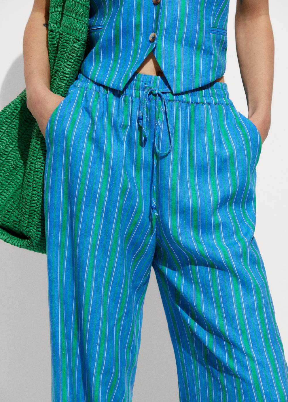 Mango Leinenhose mit Streifenmuster Bestseller