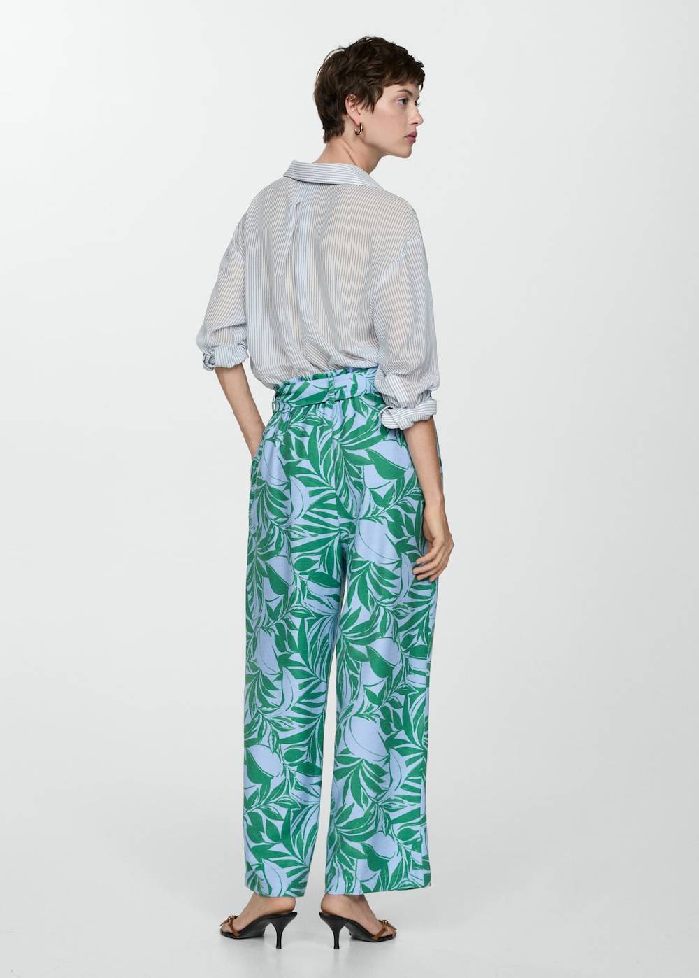 Mango Gemusterte Hose mit Schleife Saisonale Angebote