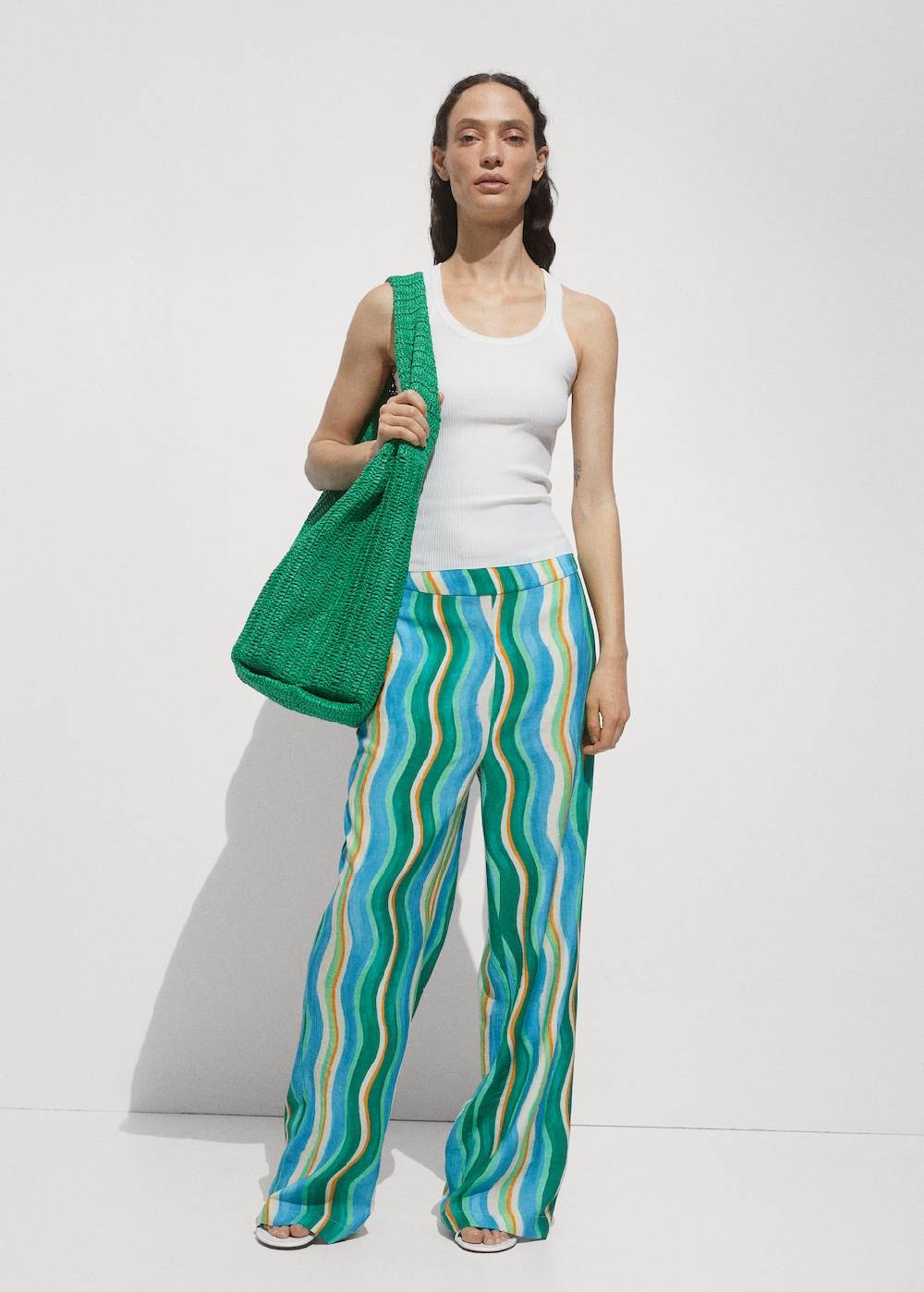 Mango Gemusterte Wideleg-Hose Zeitbegrenzte Promotion