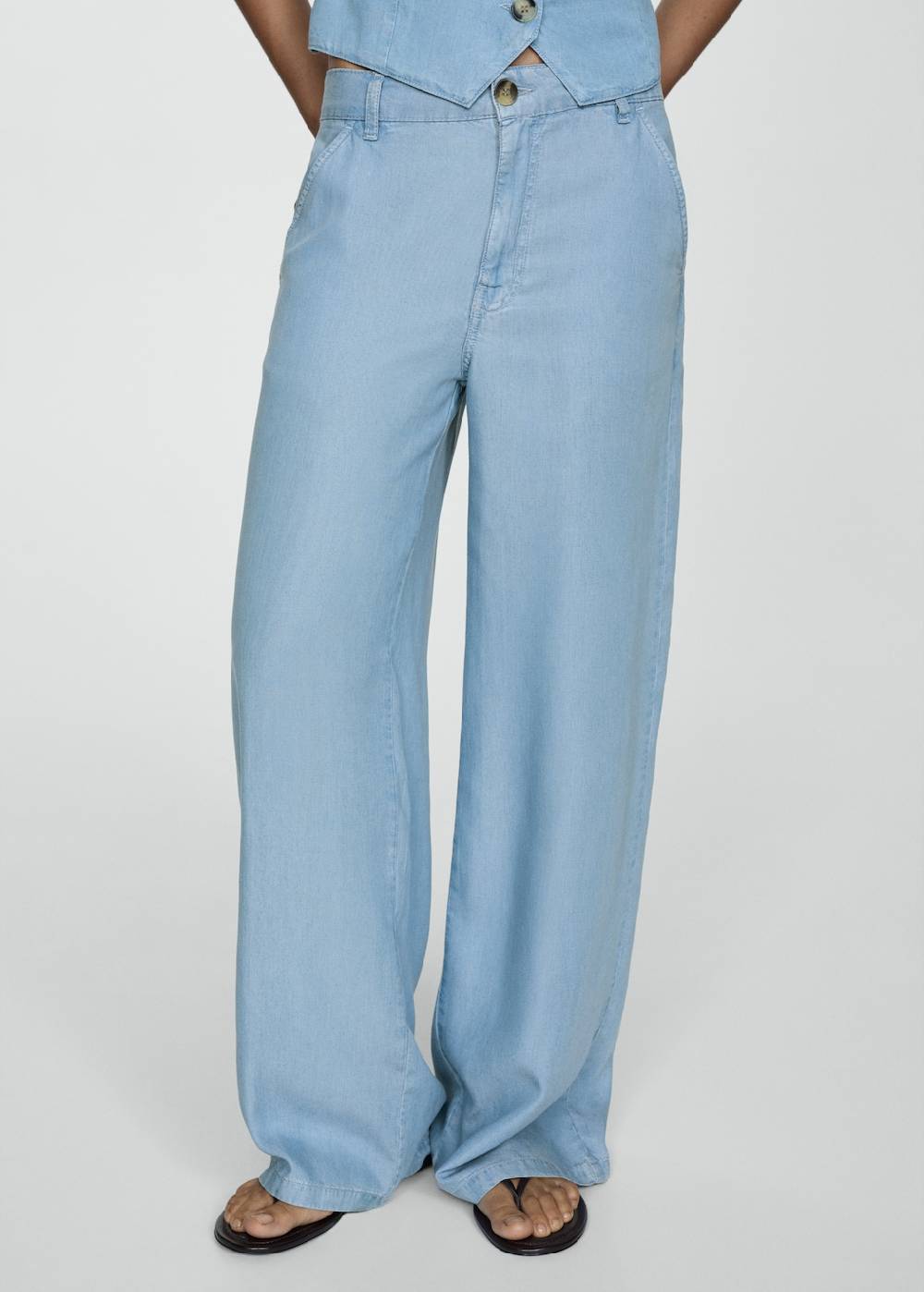 Mango Wideleg-Hose aus Lyocell