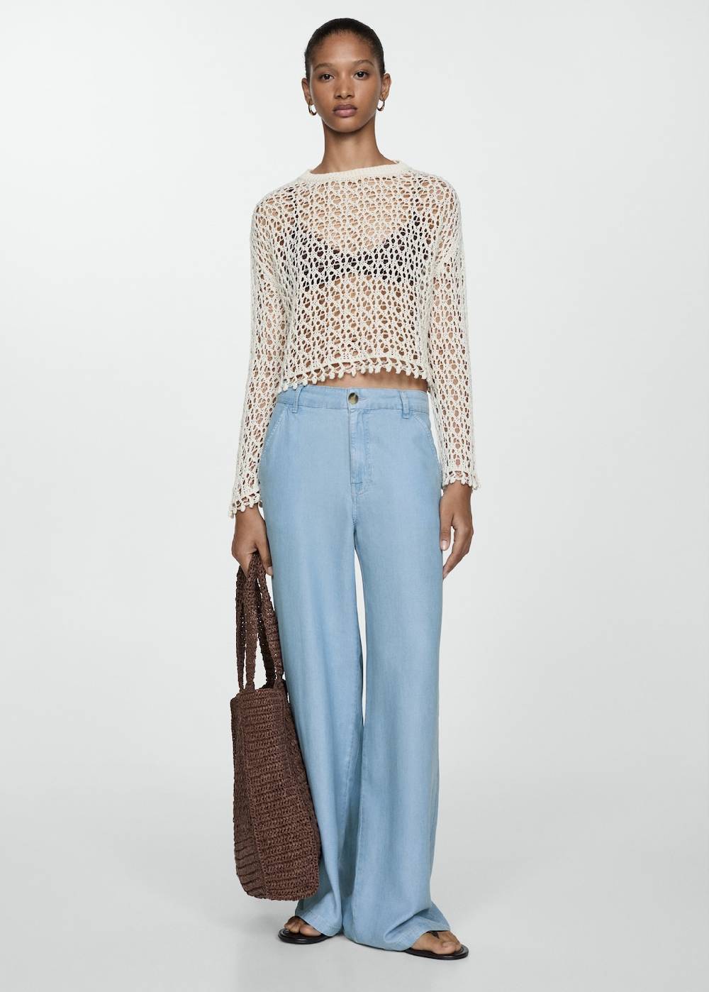 Mango Wideleg-Hose aus Lyocell zollfrei