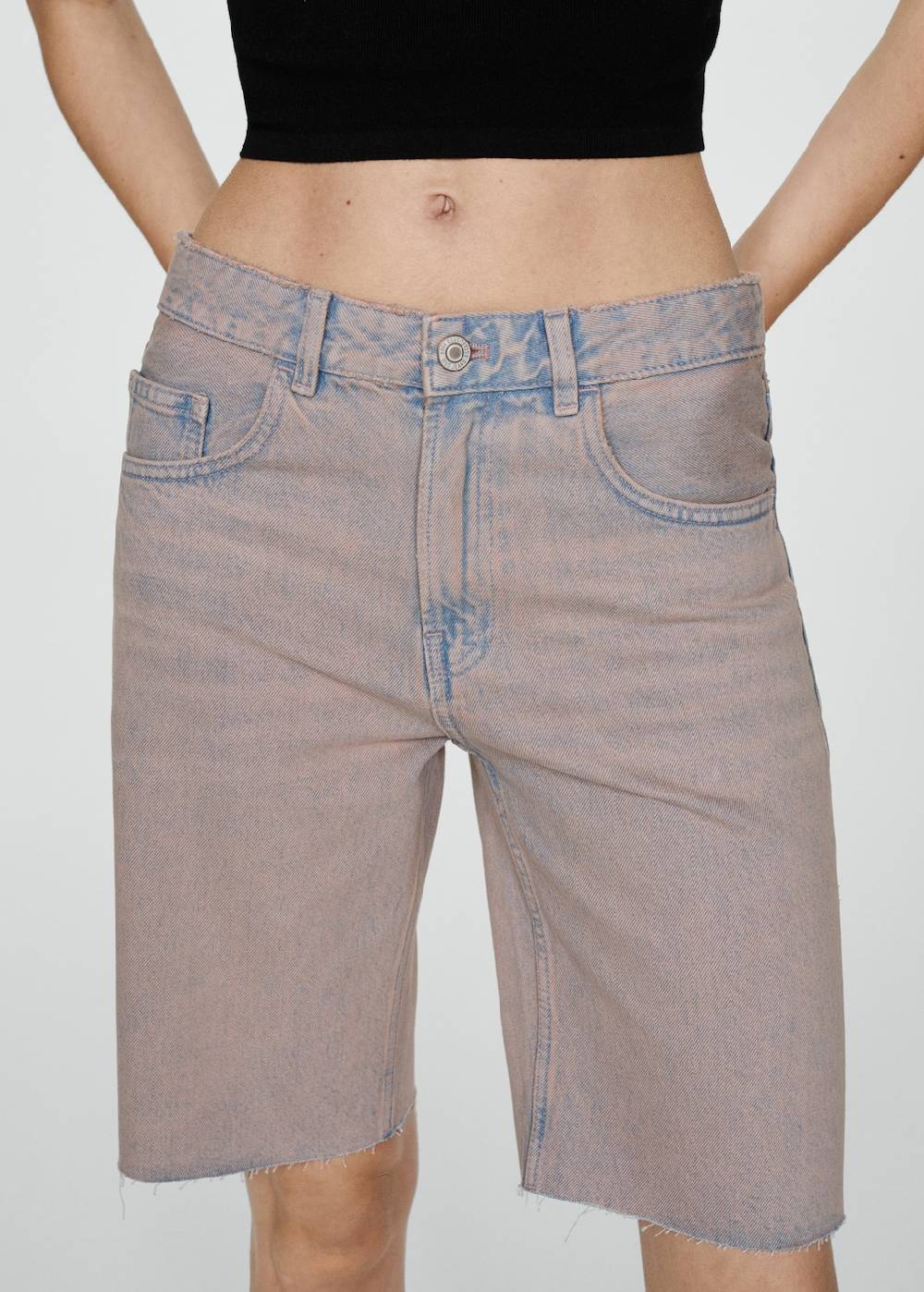 Mango Jeans-Bermudashorts mit Washed-Out-Effekt Online