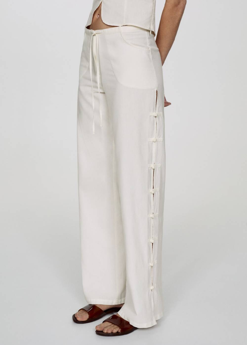 Mango Wideleg-Hose mit Knöpfen