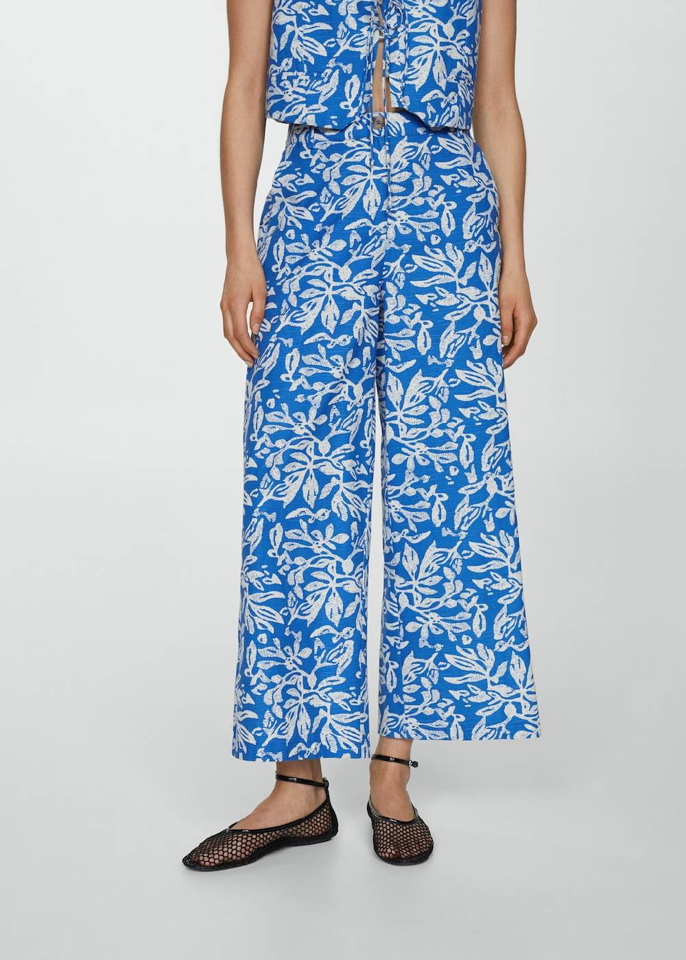 Mango Gemusterte Wideleg-Hose