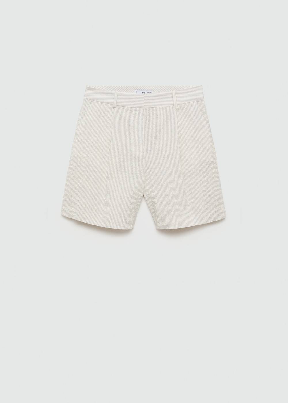 Mango Gestreifte Baumwoll-Bermudas im Angebot