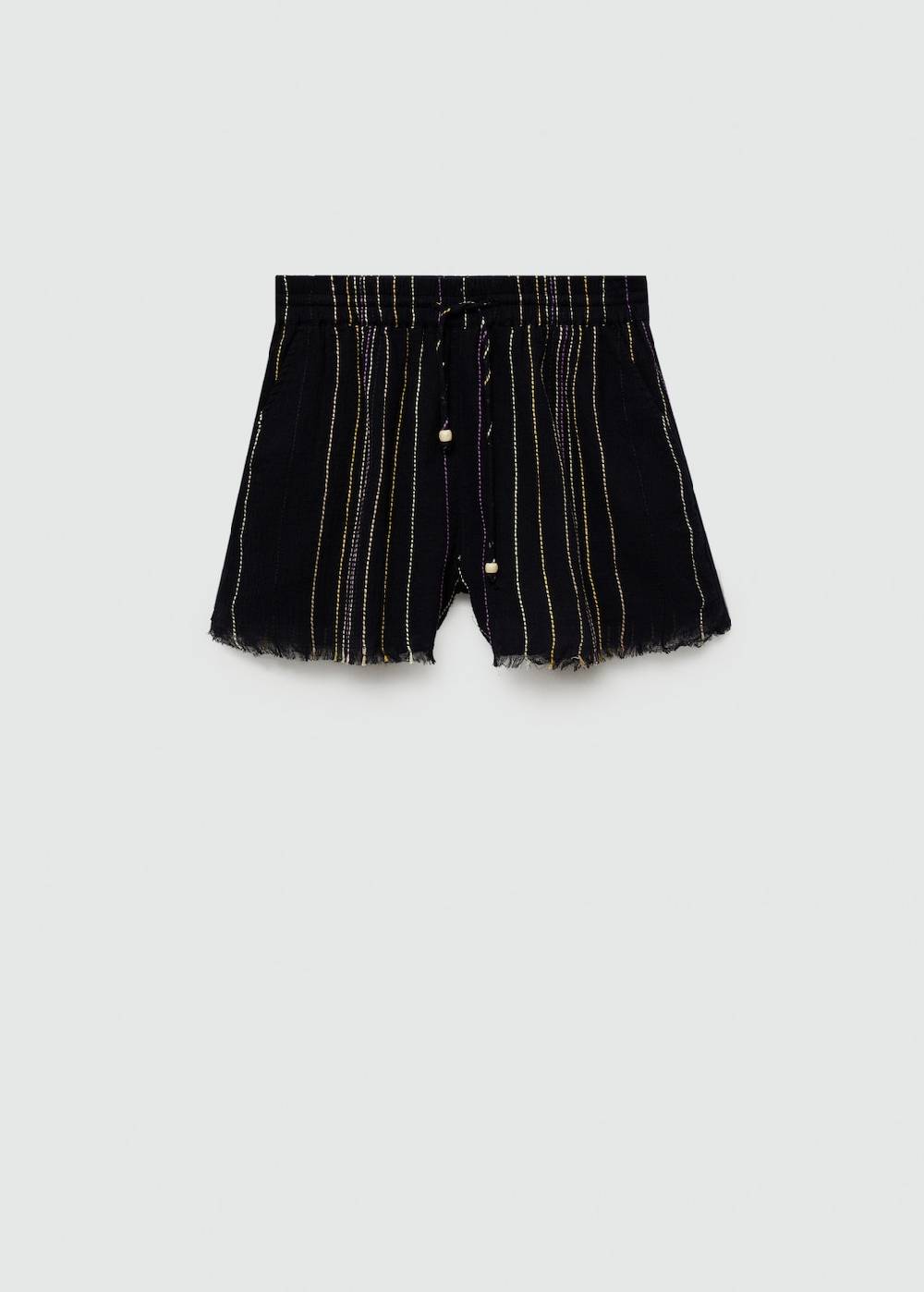 Mango Streifenhose mit ausgefranstem Saum Schlussverkauf