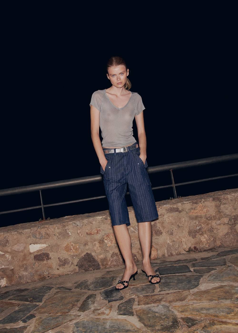 Mango Jeans-Bermudashorts mit Ziernähten Günstiger Verkauf