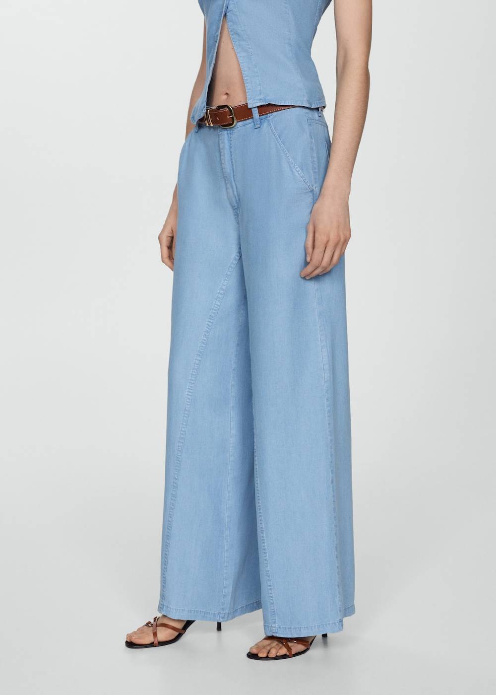 Mango Wideleg-Hose aus Lyocell