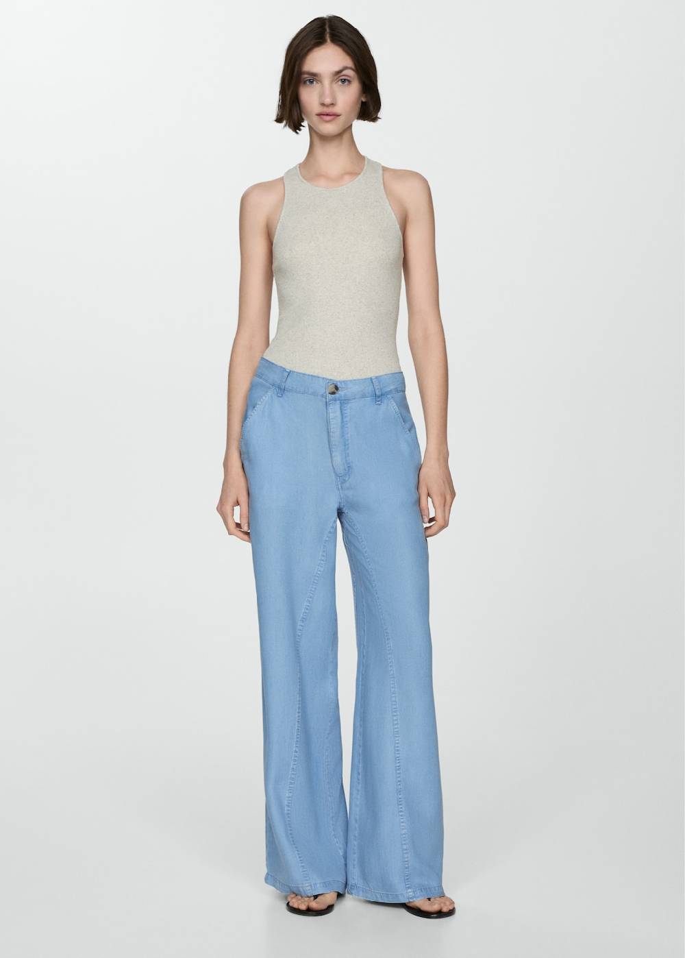 Mango Wideleg-Hose aus Lyocell Meist gekauft