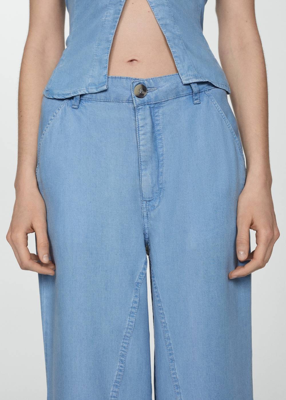 Mango Wideleg-Hose aus Lyocell Meist gekauft