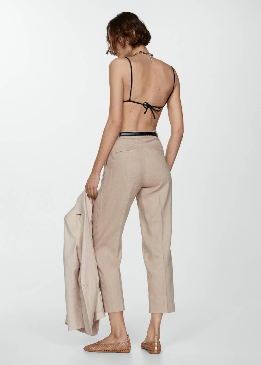 Mango Gerade Hose aus 100 % Leinen Limitierter Zeitrabatt