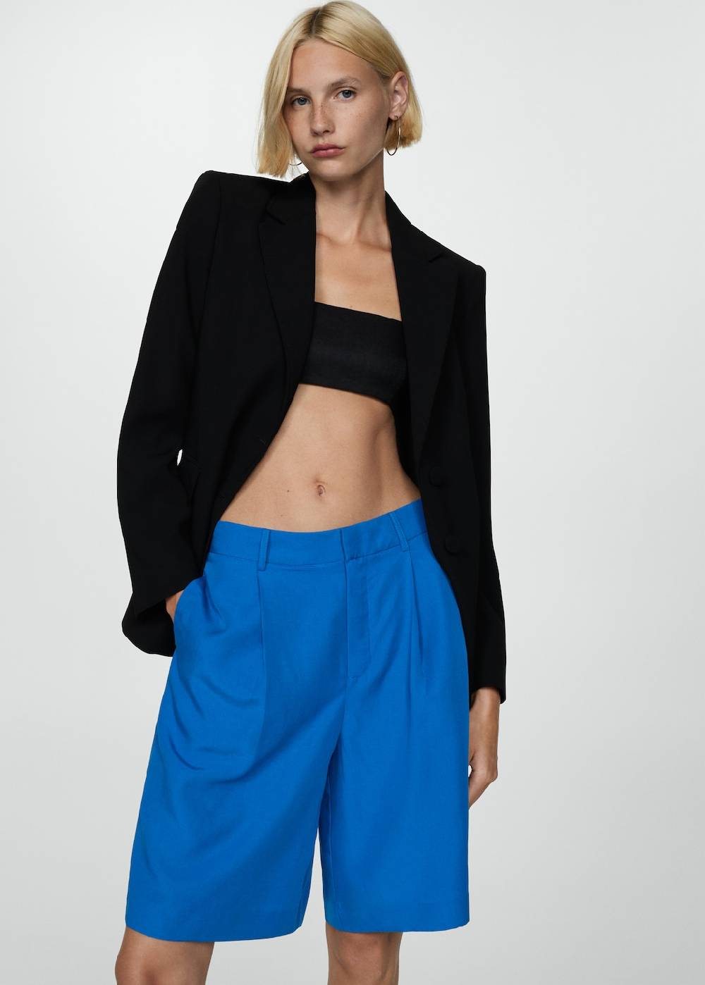 Mango Bermudashorts aus Lyocell mit Bundfalten