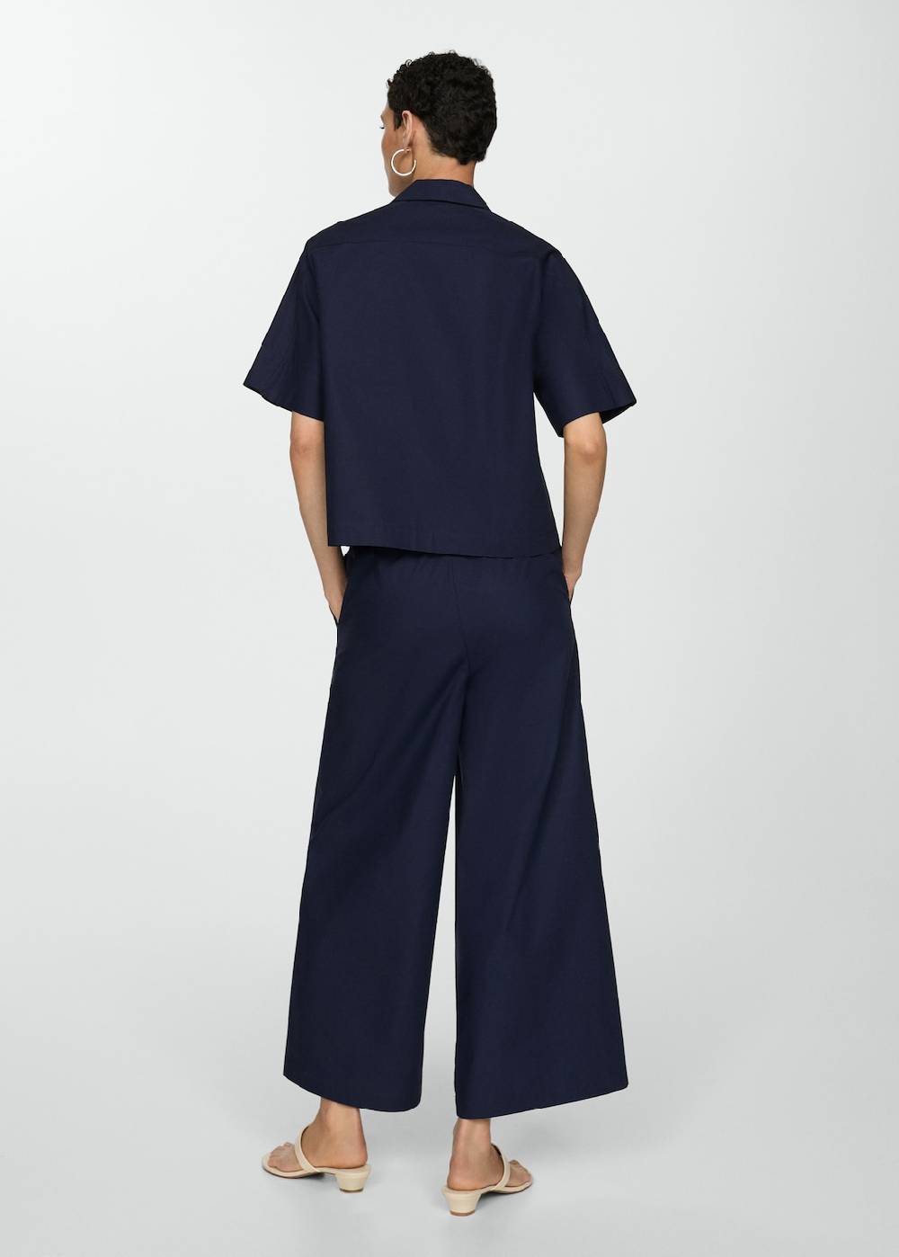 Mango Wideleg-Baumwollhose Heißer Verkauf