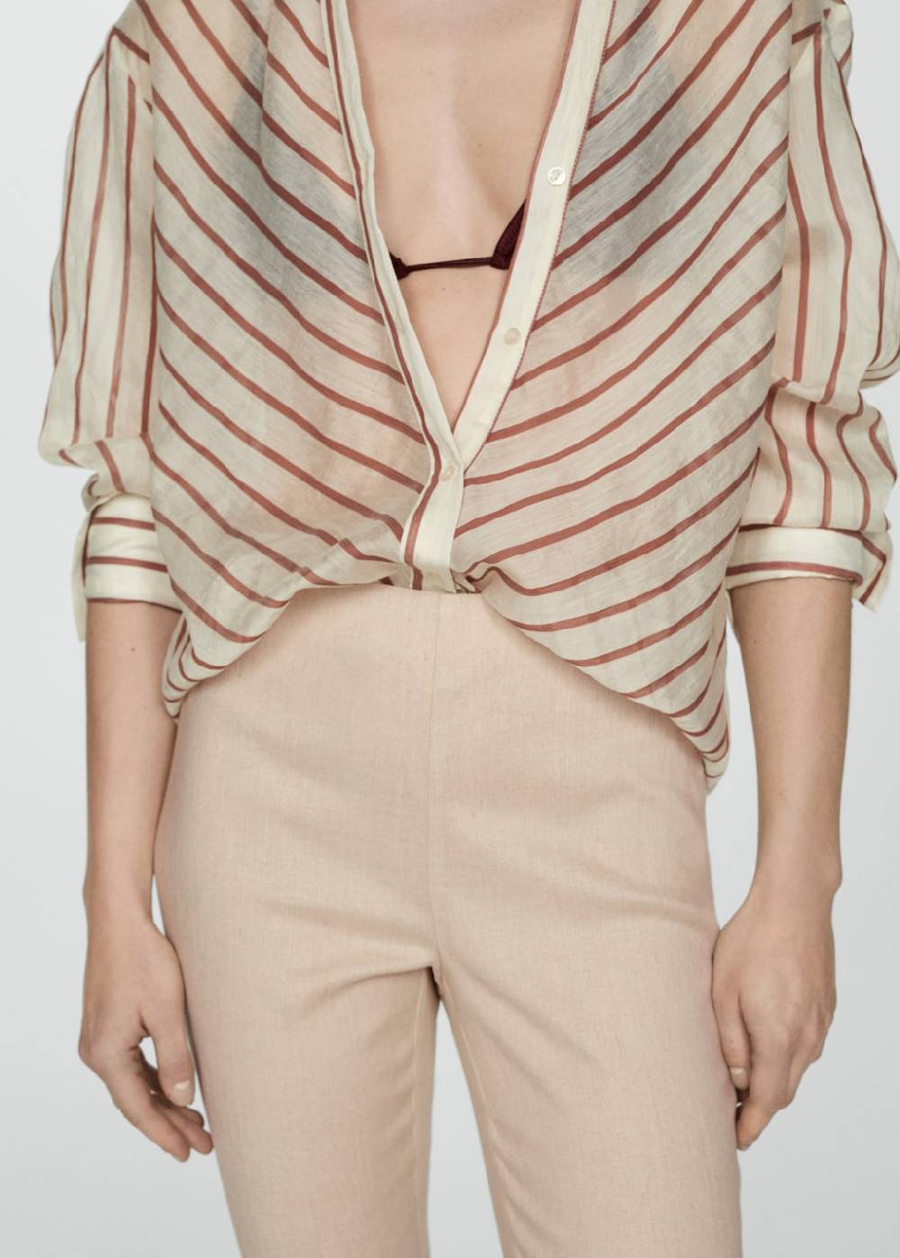 Mango Flared-Hose aus Leinen Top Angebot