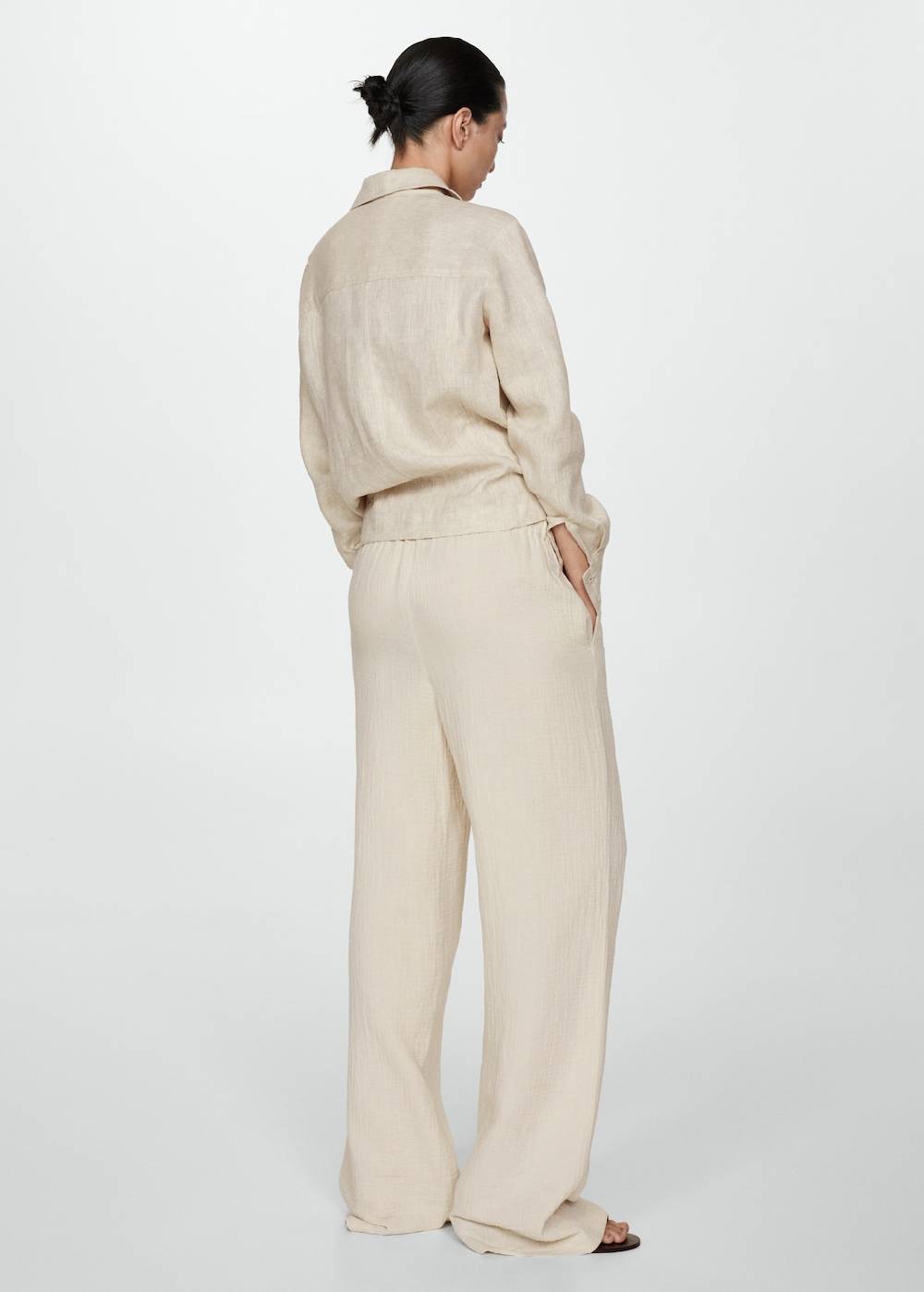 Mango Wideleg-Baumwollhose VIP-Rabatte