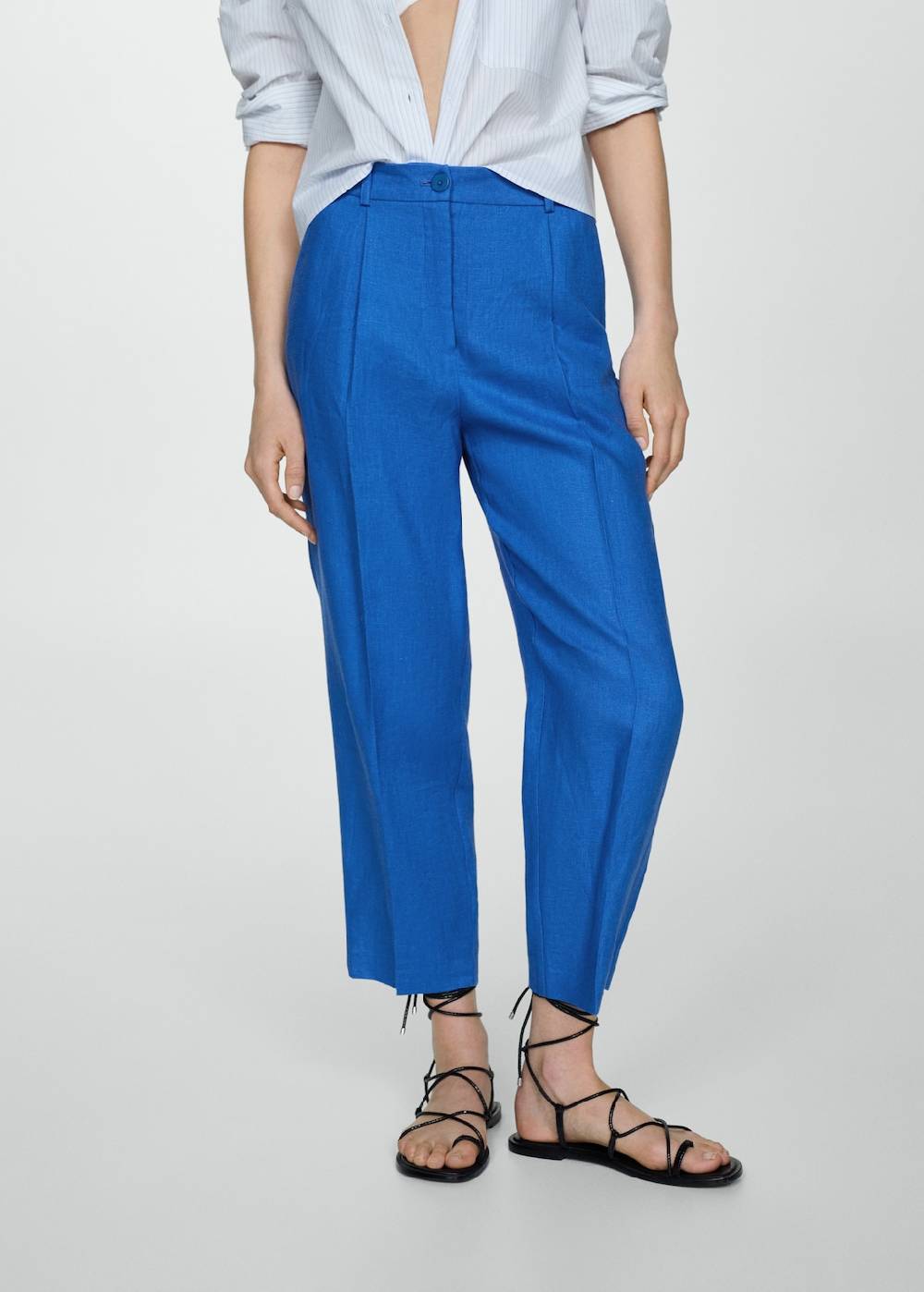 Mango Gerade Hose aus 100 % Leinen