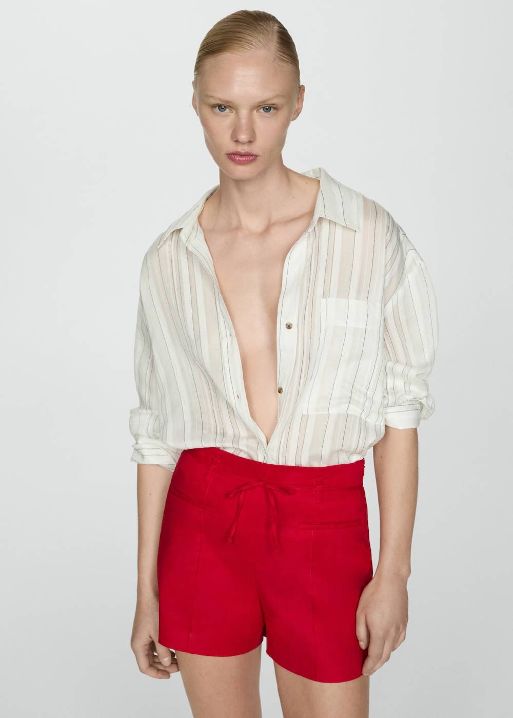 Mango Leinenshorts mit Schleife Letzte 2 Tage