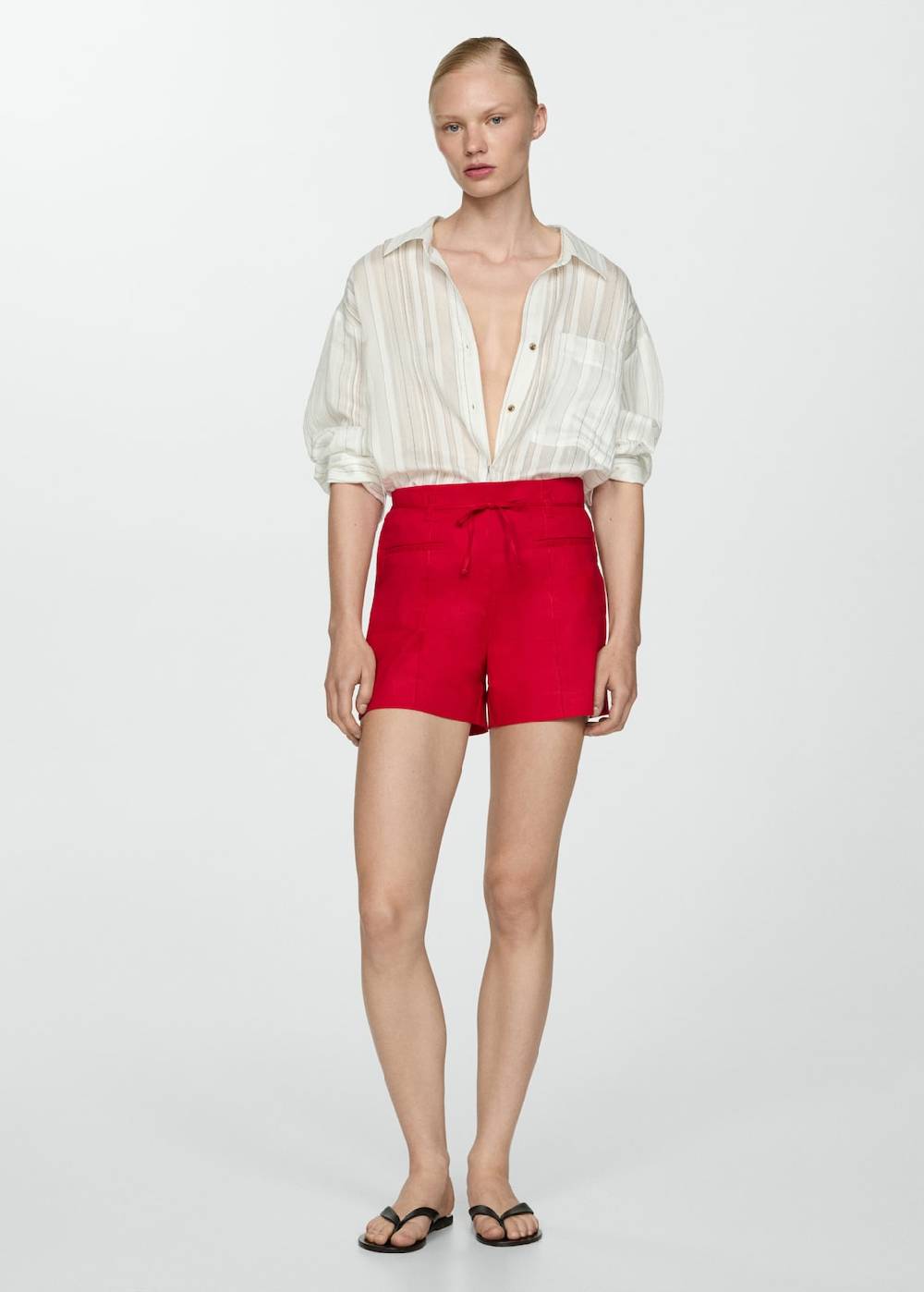 Mango Leinenshorts mit Schleife Letzte 2 Tage