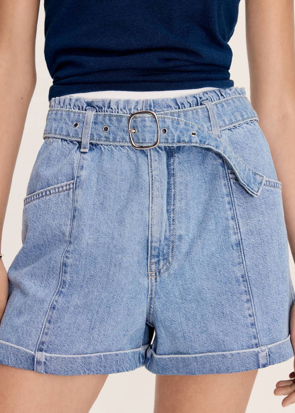 Mango Jeans-Shorts mit Gürtel Discount Store für neue Produkte