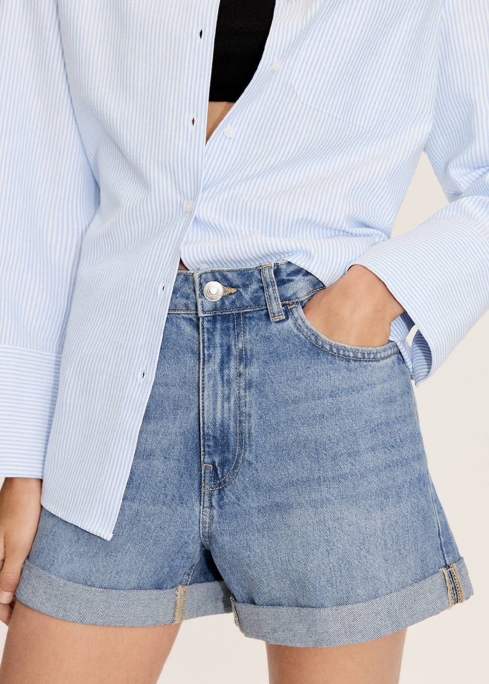 Mango Mom Fit-Jeans-Shorts 50% Rabatt mit kostenlosem Versand