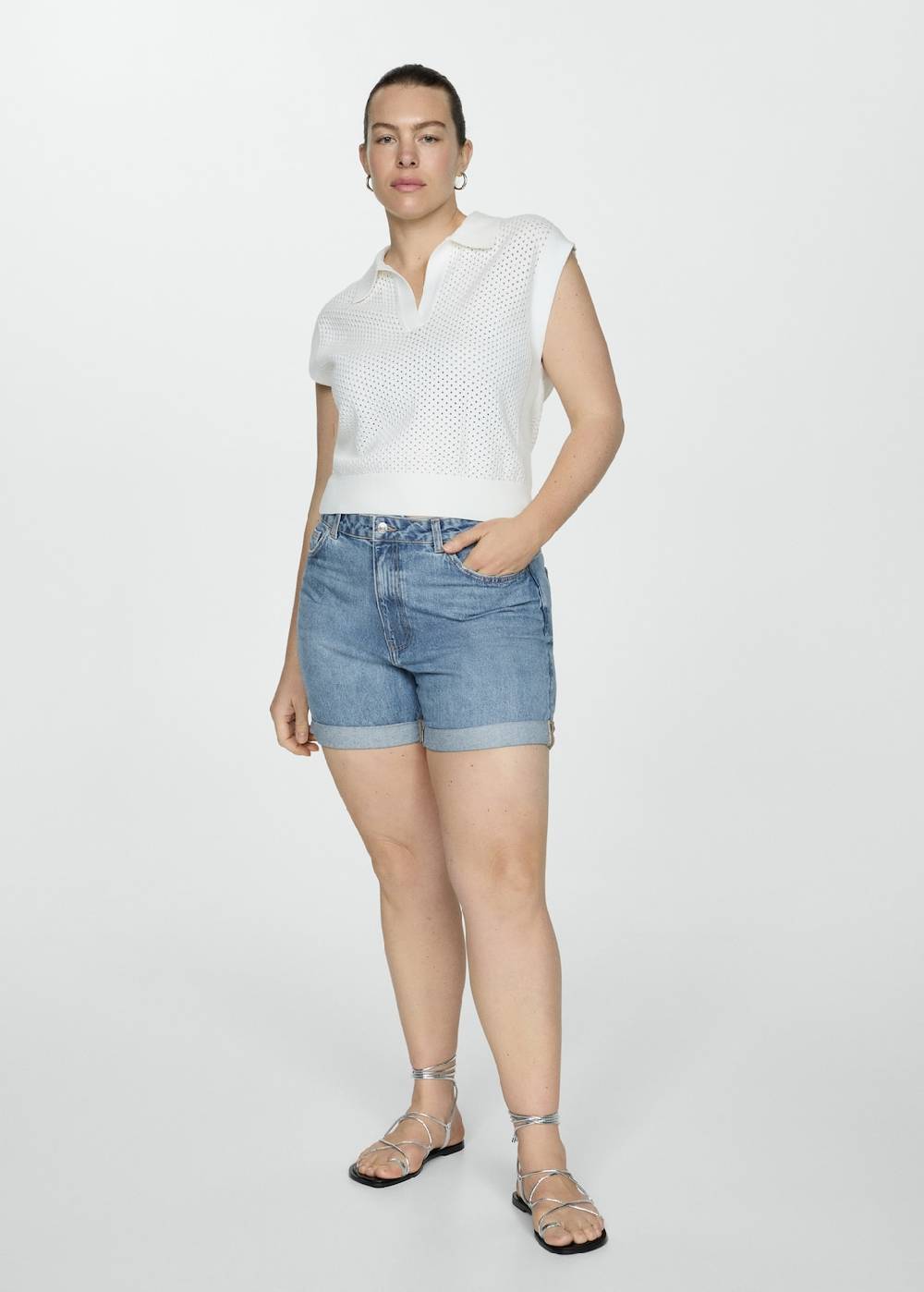 Mango Mom Fit-Jeans-Shorts 50% Rabatt mit kostenlosem Versand