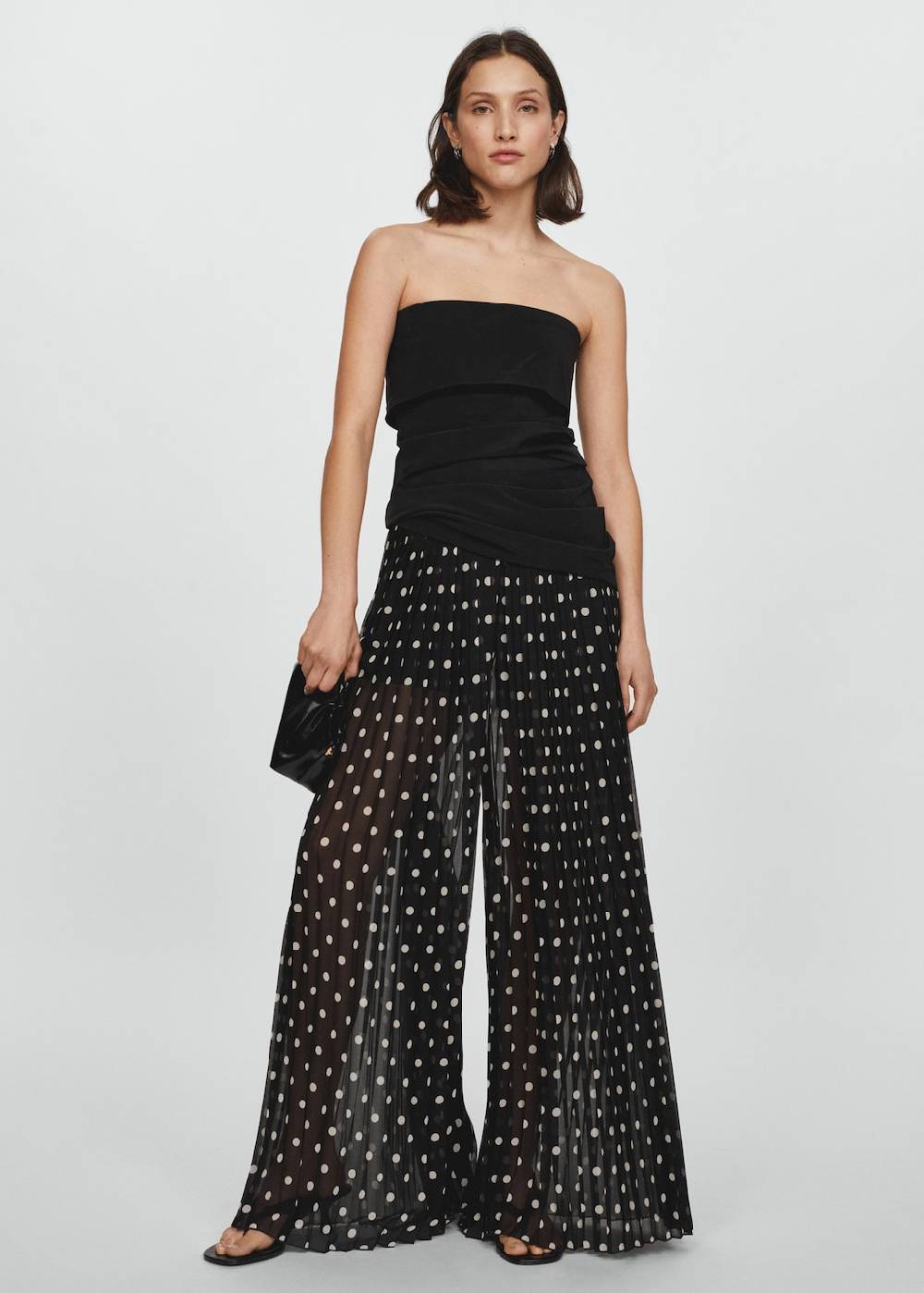 Mango Plissierte Hose mit Polka Dots Auslauf