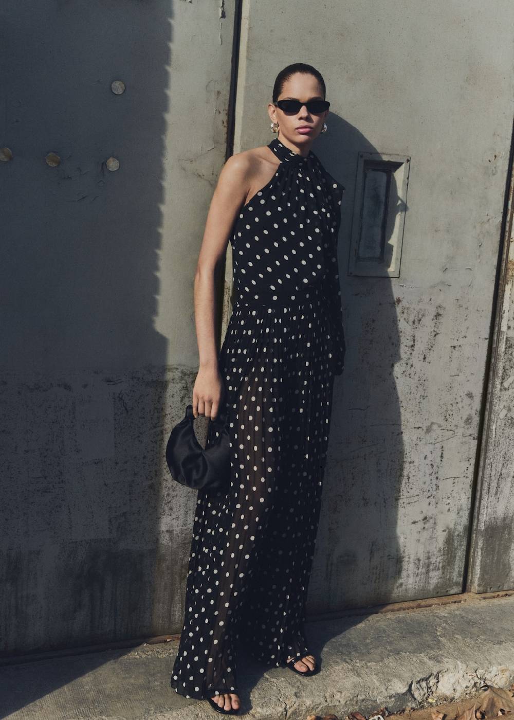 Mango Plissierte Hose mit Polka Dots Auslauf
