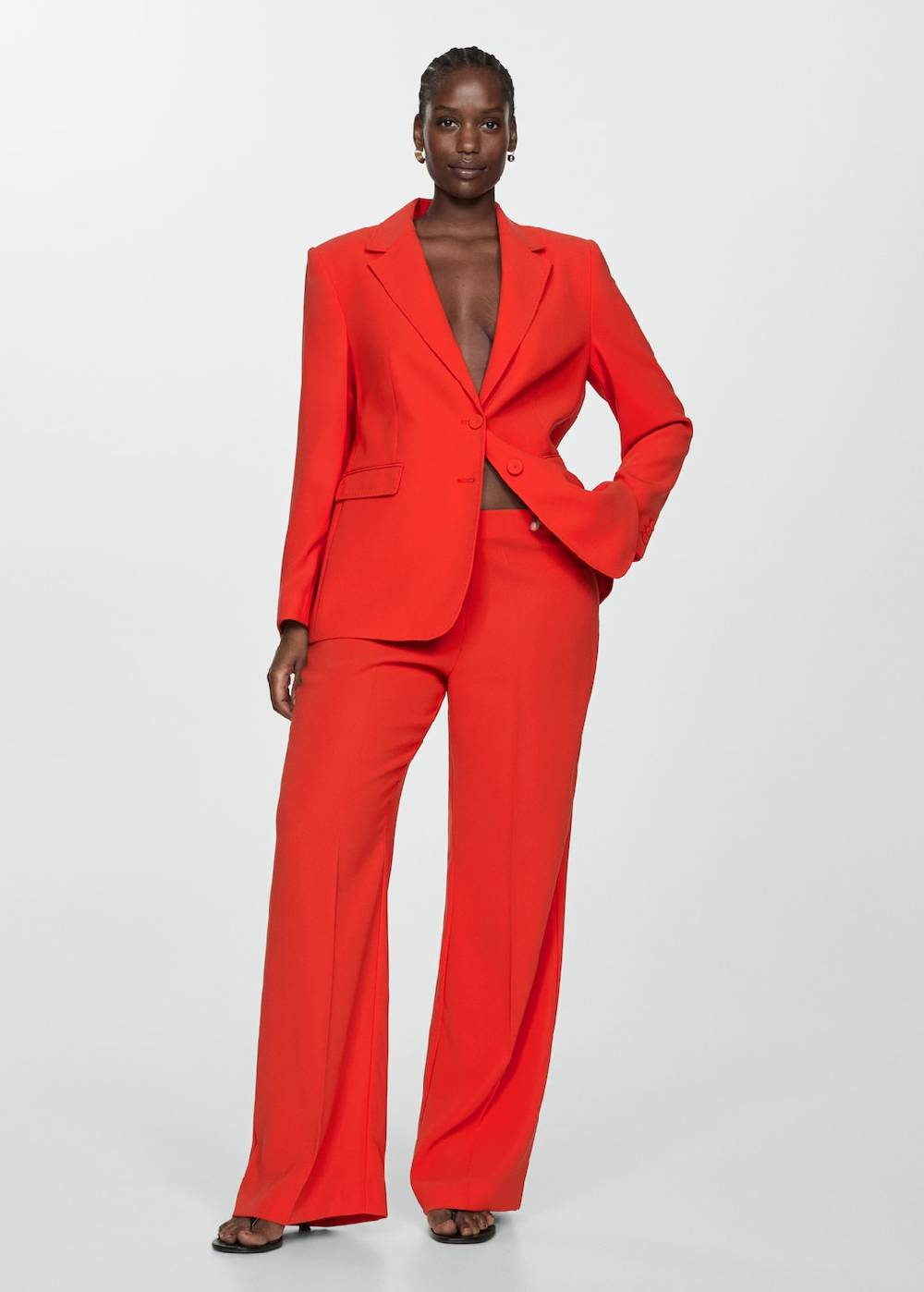 Mango Wideleg-Hose mit Gürtel Fabrikverkauf