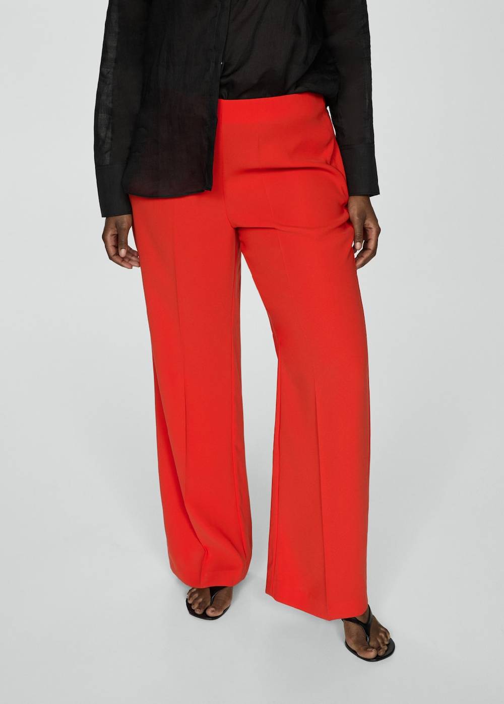 Mango Wideleg-Hose mit Gürtel Fabrikverkauf