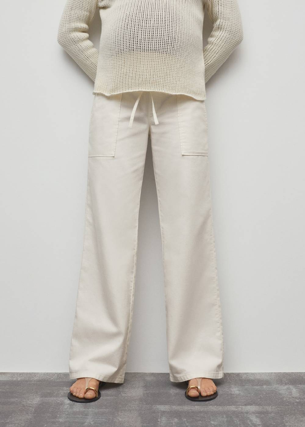 Mango Baumwollhose mit verstellbarer Kordel