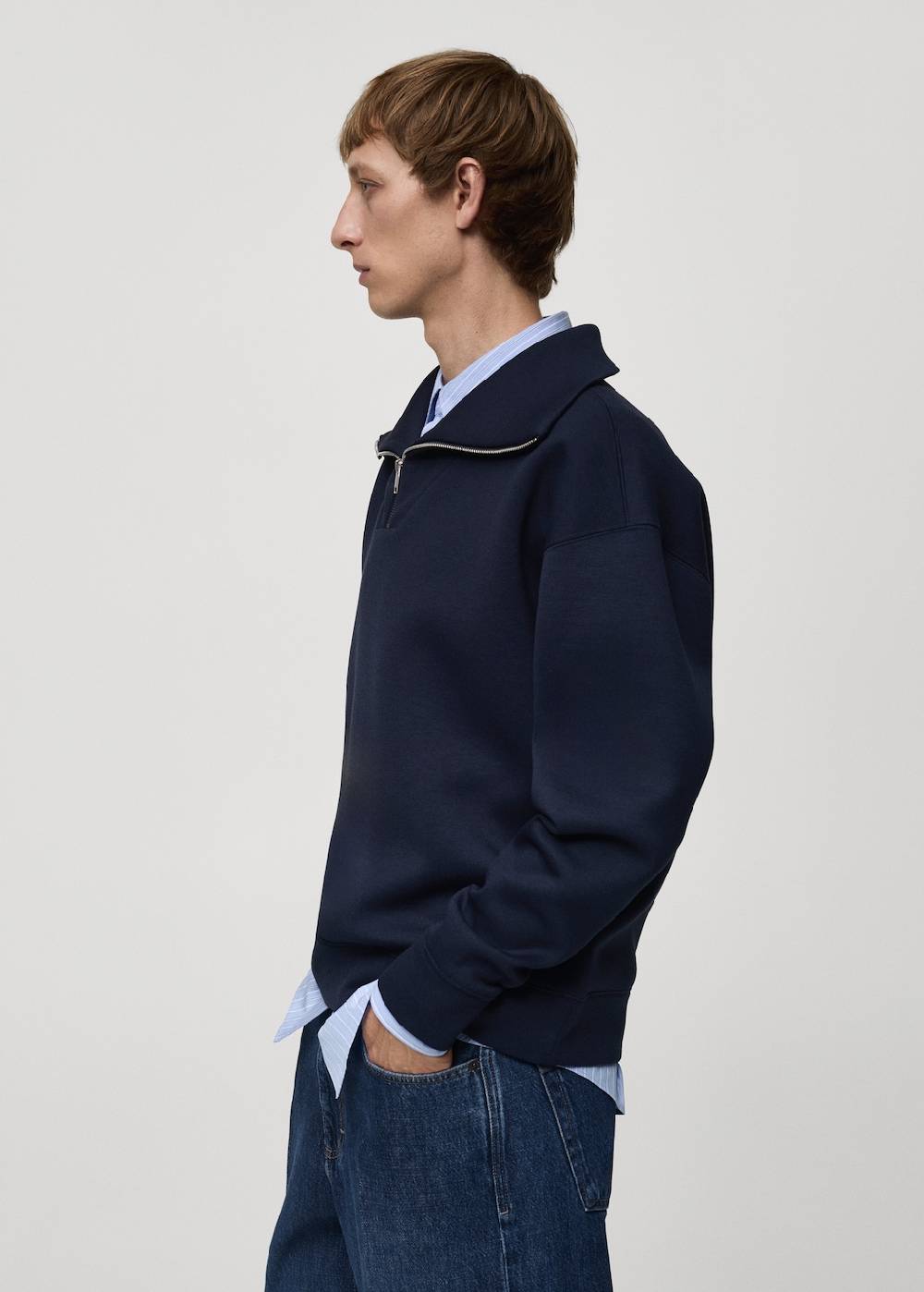 Mango Baumwoll-Sweatshirt mit Zip-Kragen Kauf eins, bekomm eins gratis