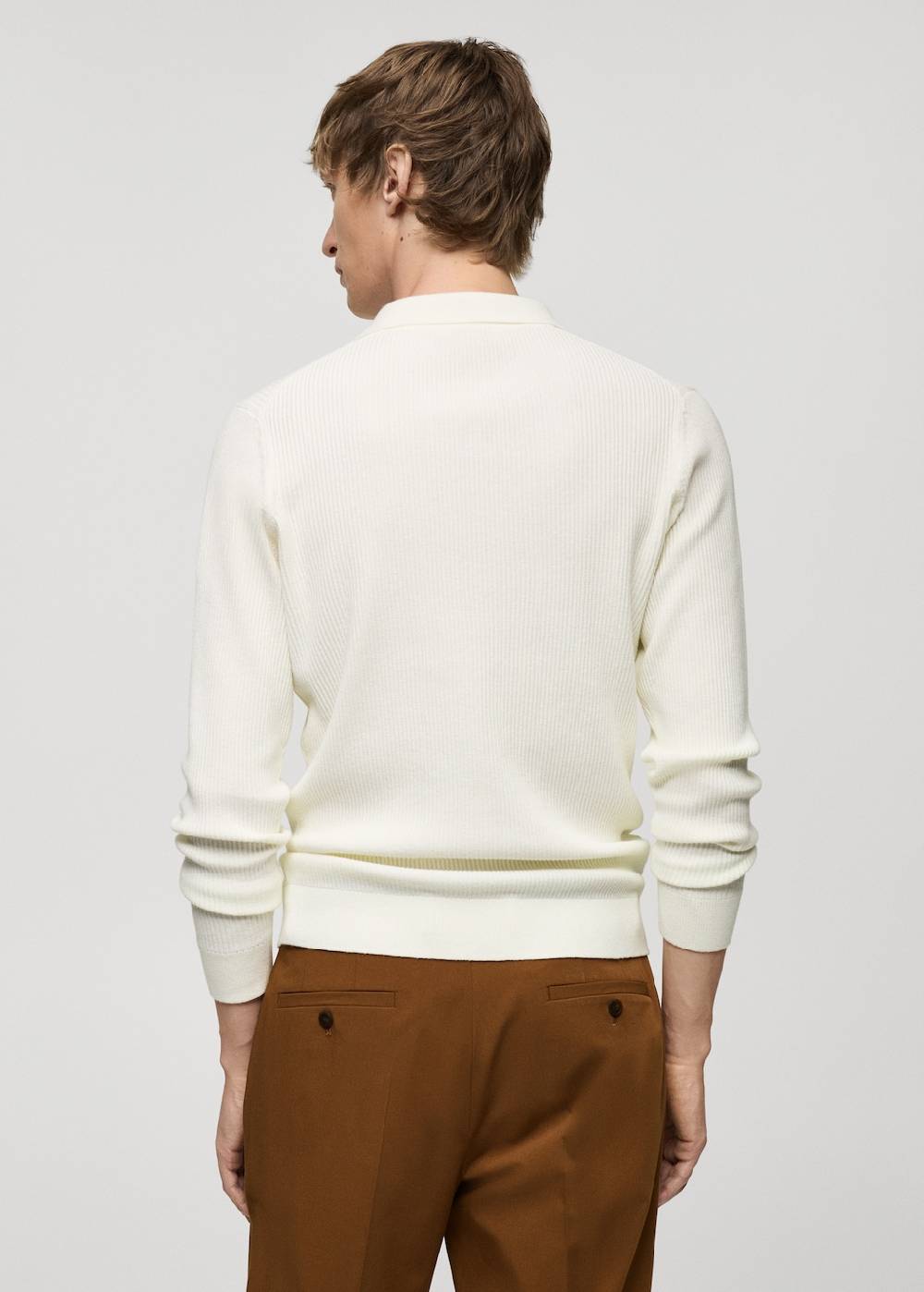 Mango Geripptes Poloshirt aus Baumwollgemisch Zeitbegrenzte Promotion