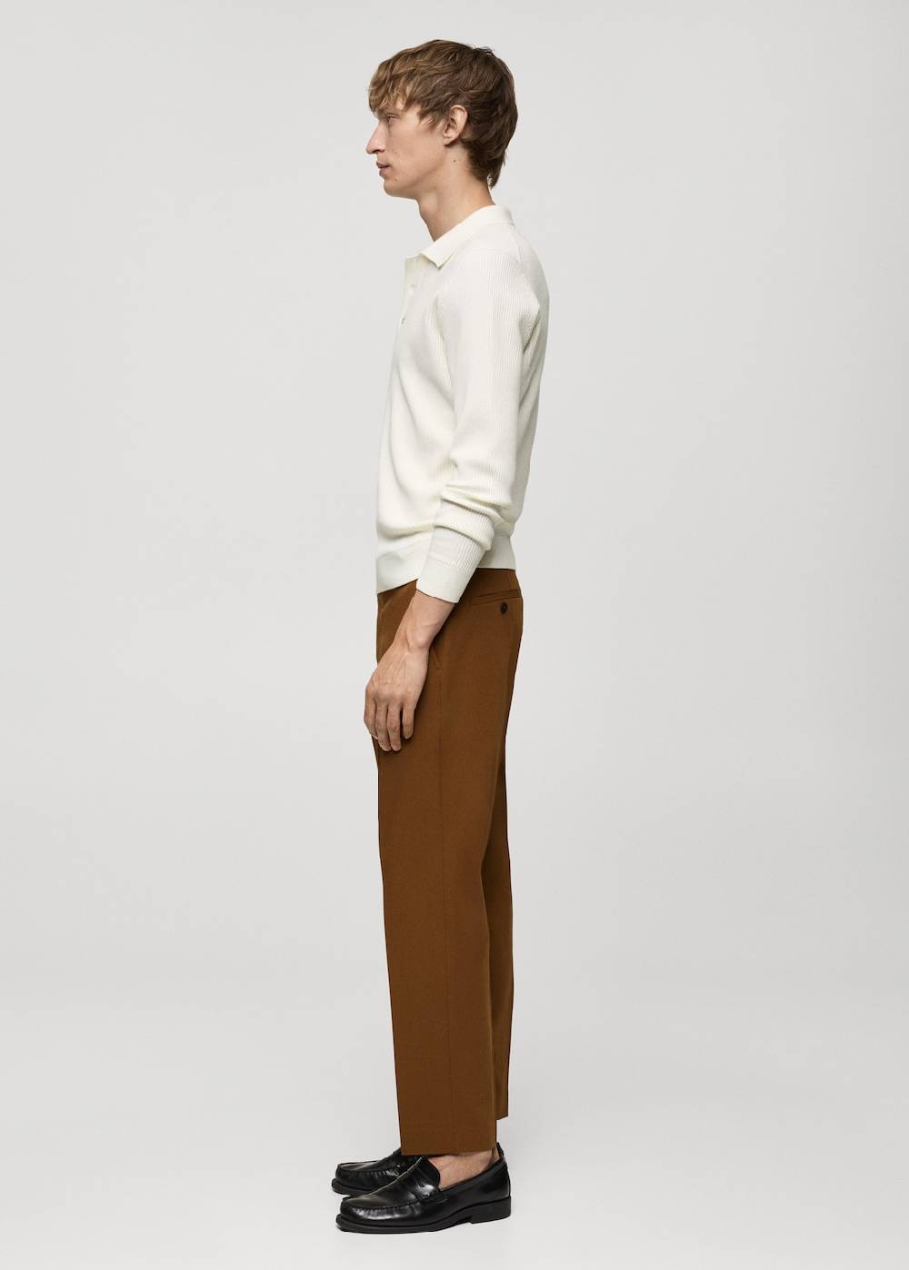 Mango Geripptes Poloshirt aus Baumwollgemisch Zeitbegrenzte Promotion