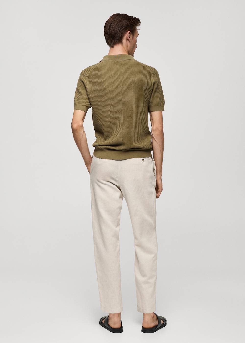 Mango Slim Fit-Leinenhose mit Kordel Bis zu 65% Rabatt