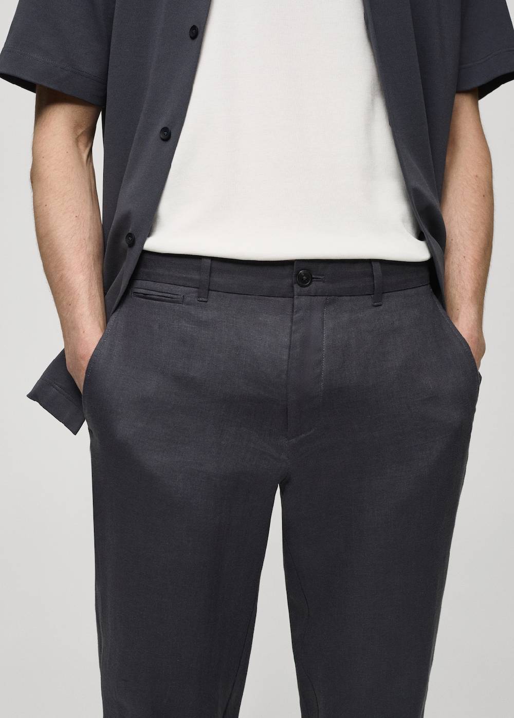 Mango Slim Fit-Hose aus 100 % Leinen 50% Rabatt mit kostenlosem Versand