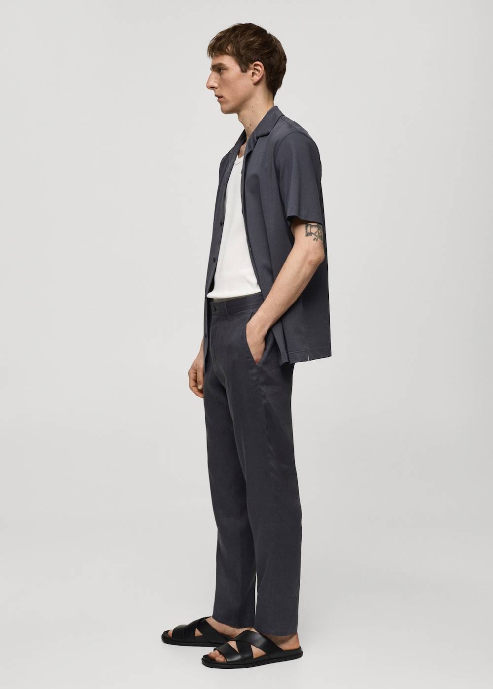 Mango Slim Fit-Hose aus 100 % Leinen 50% Rabatt mit kostenlosem Versand