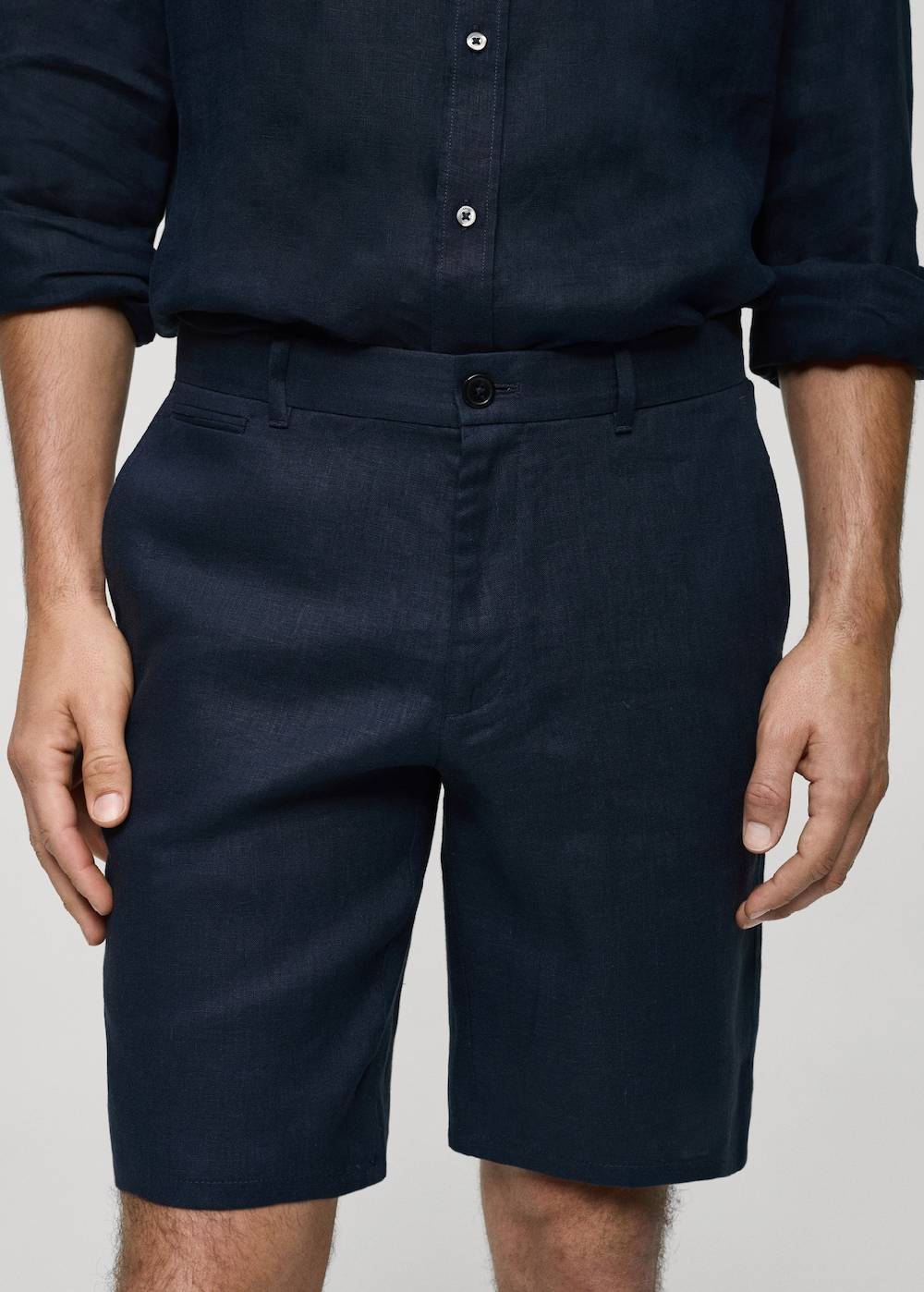 Mango Slim-Fit-Bermudashorts aus 100 % Leinen Fabrikladen