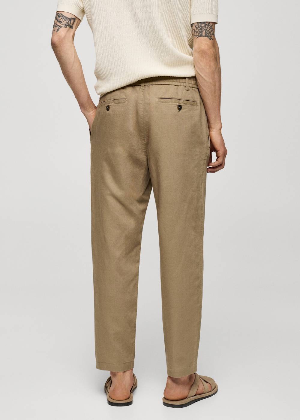 Mango Slim Fit-Leinenhose mit Kordel Begrenzt auf 3 Tage