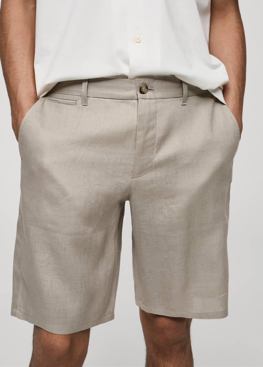 Mango Slim-Fit-Bermudashorts aus 100 % Leinen Outlet