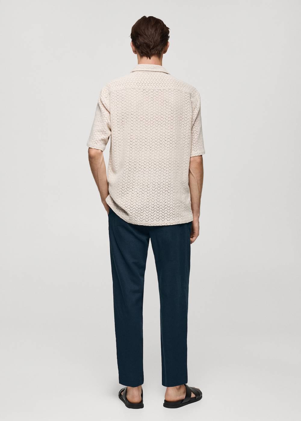 Mango Slim Fit-Leinenhose mit Kordel Auslauf