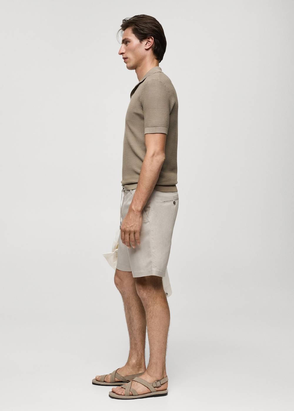 Mango Leinen-Bermudashorts aus Tencel mit Kordelzug Fabrikverkauf