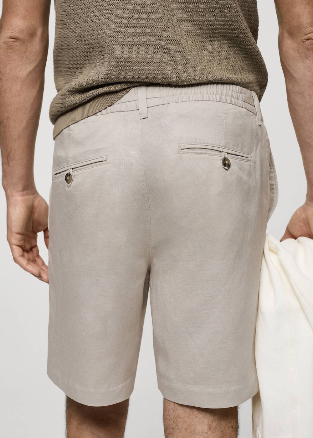 Mango Leinen-Bermudashorts aus Tencel mit Kordelzug Fabrikverkauf