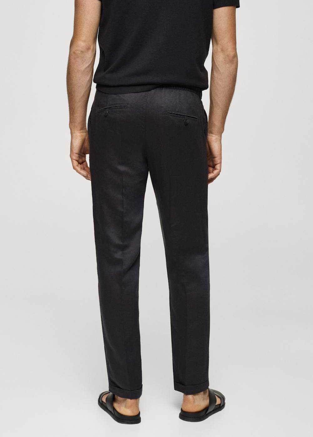 Mango Leinen-Tencel-Hose mit Kordelzug Sonderangebot