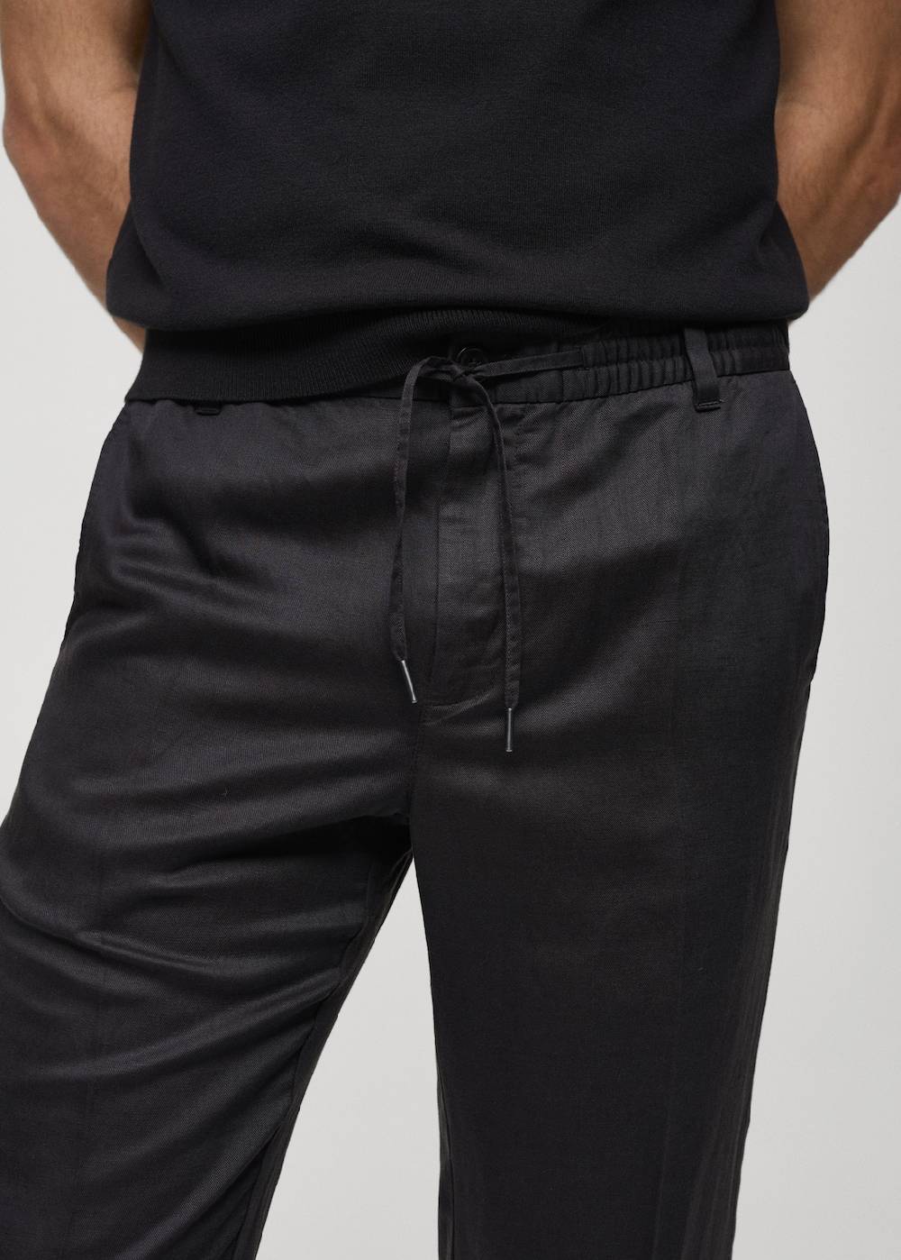 Mango Leinen-Tencel-Hose mit Kordelzug Sonderangebot