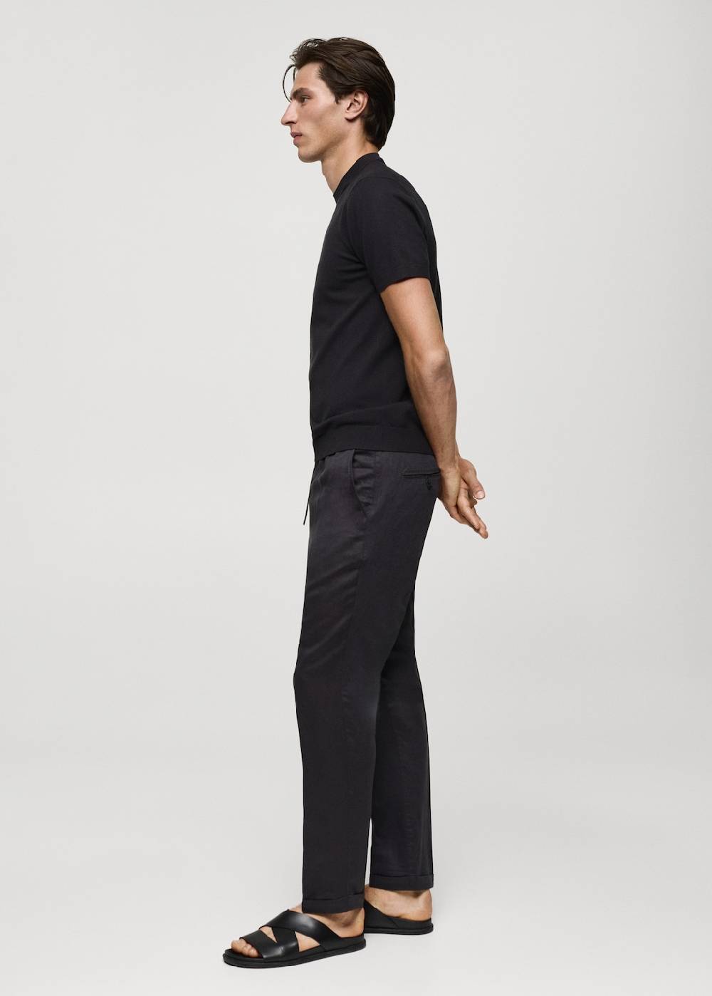Mango Leinen-Tencel-Hose mit Kordelzug Sonderangebot